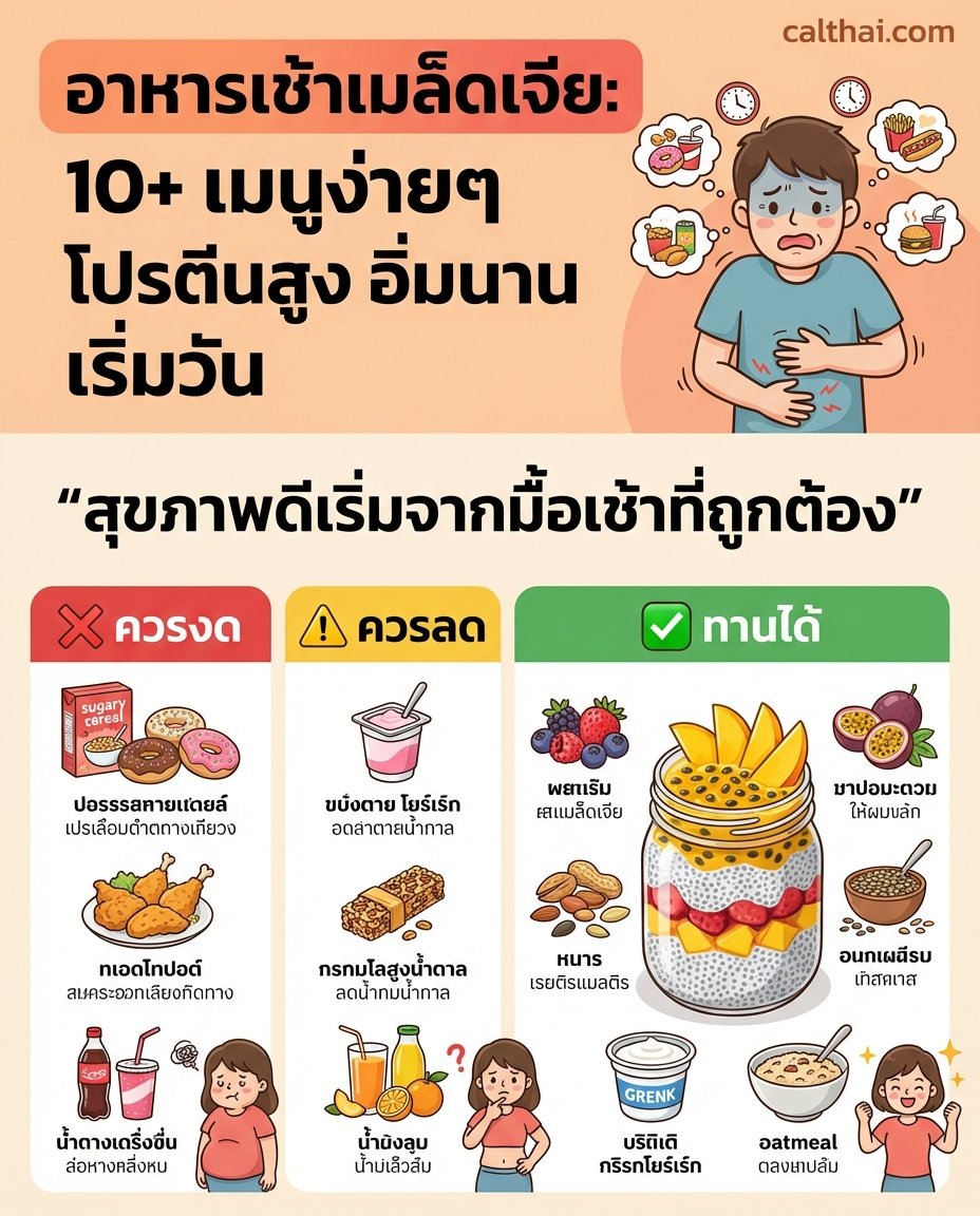 อาหารเช้าเมล็ดเจีย: 10+ เมนูง่