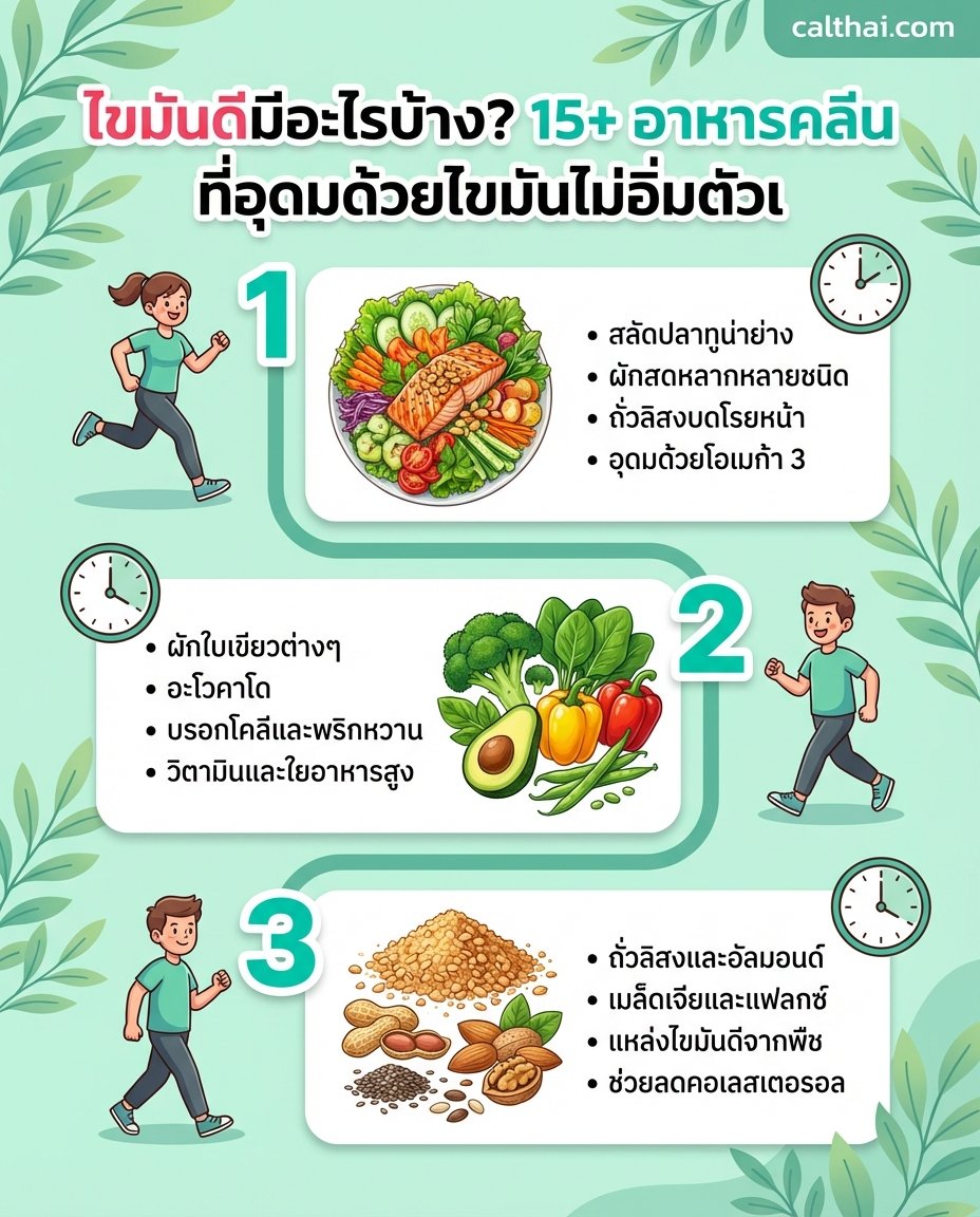 ไขมันดีมีอะไรบ้าง? 15+ อาหารคล
