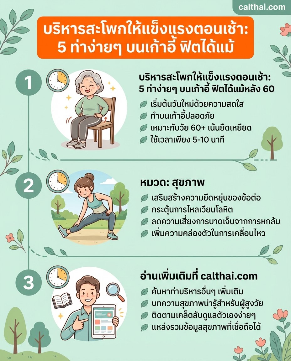 บริหารสะโพกให้แข็งแรงตอนเช้า: 