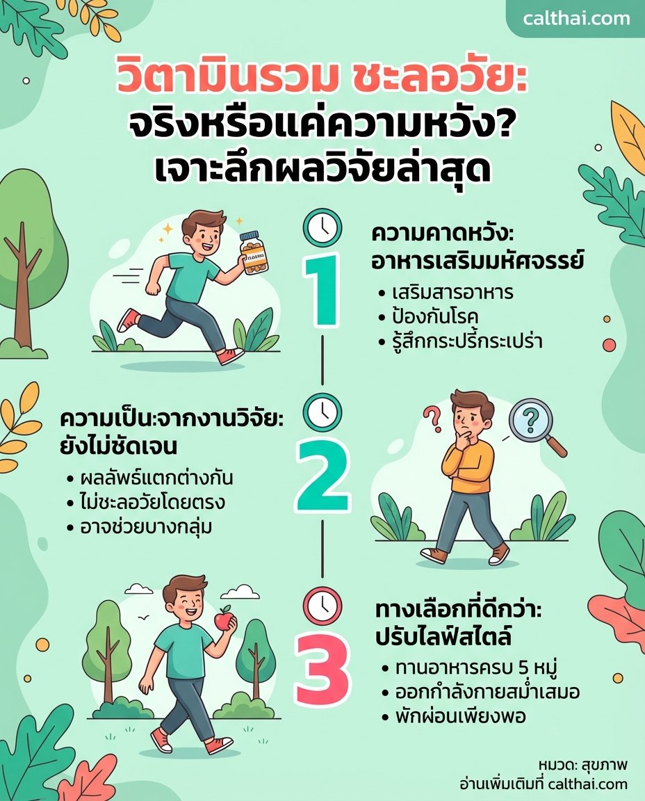 วิตามินรวม ชะลอวัย: จริงหรือแค