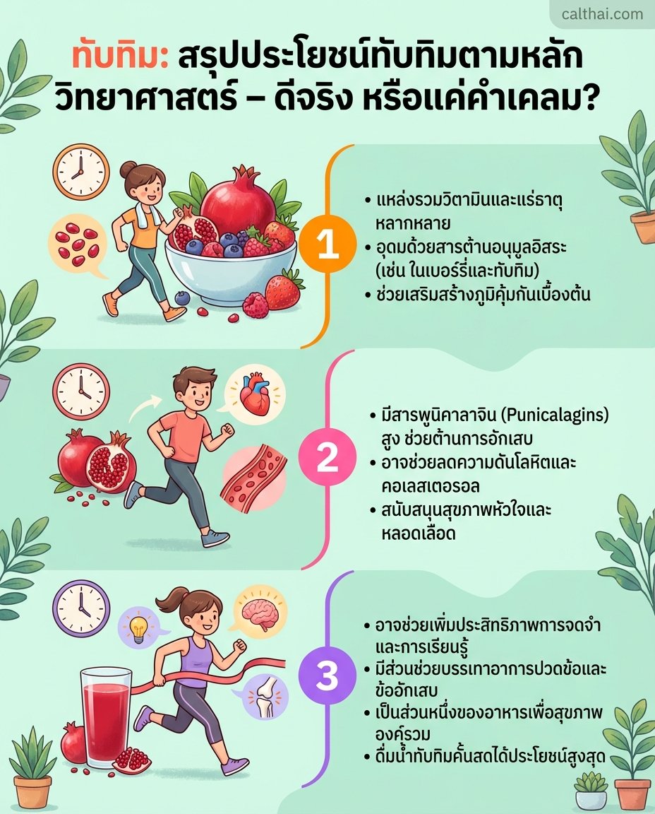 ทับทิม: สรุปประโยชน์ทับทิมตามห