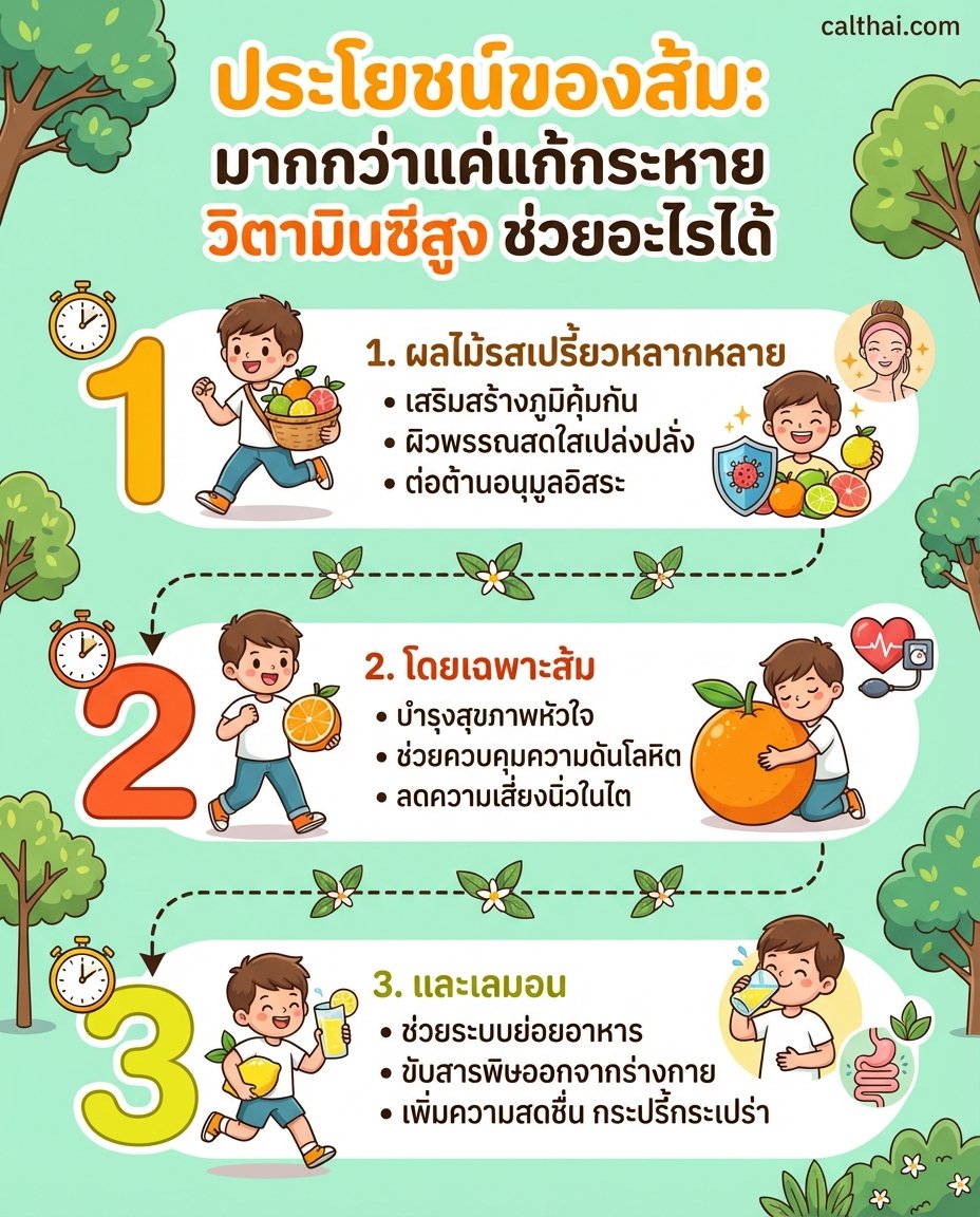 ประโยชน์ของส้ม: มากกว่าแค่แก้ก