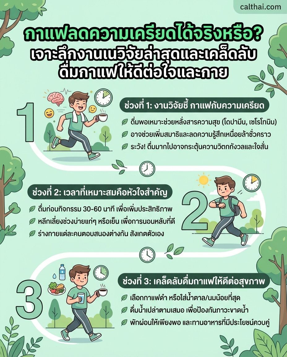 กาแฟลดความเครียดได้จริงหรือ? เ